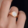 3 TCW White Baguette Cut Cluster Ring – Signet Shank Party Wear Gift for Women