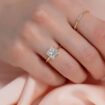 1.50Ct Princess Cut Half Bezel Engagement Ring | Modern Promise Ring for Women | Elegant Jewelry Gift