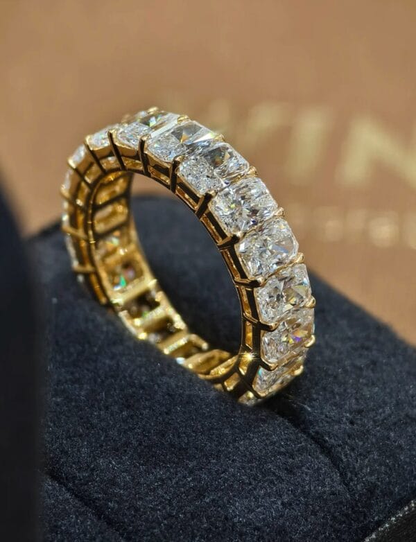3.70Ct Radiant Cut White Full Eternity Band Ring | Elegant Wedding Gift Jewelry For Women
