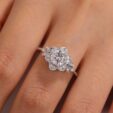 Floral Style 1.80CT White Round Cut Solitaire Engagement Ring for Her | Romantic Promise Ring for Girlfriend