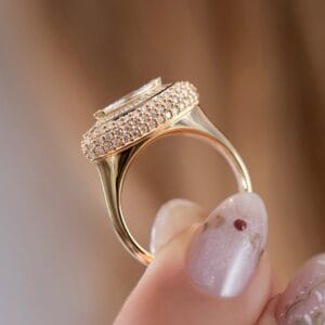 1.50Ct White Marquise Cut Bezel Set Anniversary Gift Ring for Wife | Elegant Designer Jewelry for Women
