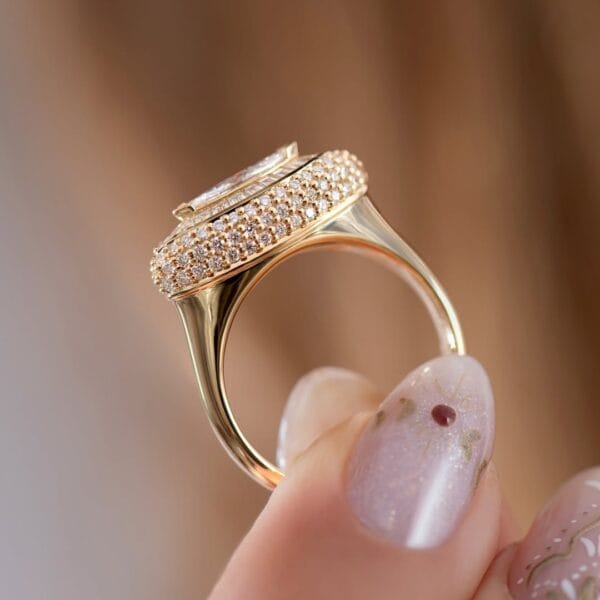 1.50Ct White Marquise Cut Bezel Set Anniversary Gift Ring for Wife | Elegant Designer Jewelry for Women