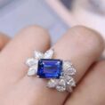 2.80CT Blue Emerald Cut Solitaire Wedding Ring for Women | Elegant Bridal And Party Jewelry