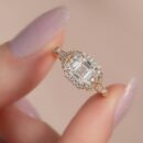 1.70CT White Asscher Cut Halo Engagement Ring for Her | Special Occasion Gift Jewelry