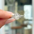 1.60Ct White Oval Cut Half Bezel Engagement Promise Ring | Elegant Statement Jewelry for Women