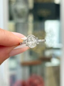 1.60Ct White Oval Cut Half Bezel Engagement Promise Ring | Elegant Statement Jewelry for Women