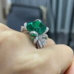 2.50Ct Green Emerald Cut Bow Style Solitaire Ring | Elegant Party Wear Jewelry & Surprise Gift For Women