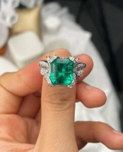 2.50Ct Green Emerald Cut Bow Style Solitaire Ring | Elegant Party Wear Jewelry & Surprise Gift For Women