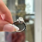 1.60Ct White Oval Cut Half Bezel Engagement Promise Ring | Elegant Statement Jewelry for Women