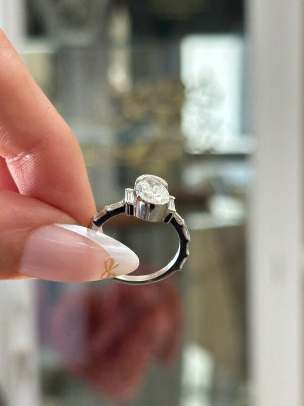 1.60Ct White Oval Cut Half Bezel Engagement Promise Ring | Elegant Statement Jewelry for Women