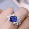 2.80CT Blue Emerald Cut Solitaire Wedding Ring for Women | Elegant Bridal And Party Jewelry