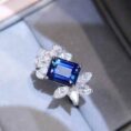 2.80CT Blue Emerald Cut Solitaire Wedding Ring for Women | Elegant Bridal And Party Jewelry