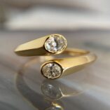 1.20TCW White Oval Cut Bezel Set Anniversary Gift Ring for Wife | Elegant Bypass Shank Ring for Women