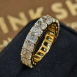 3.70Ct Radiant Cut White Full Eternity Band Ring | Elegant Wedding Gift Jewelry For Women