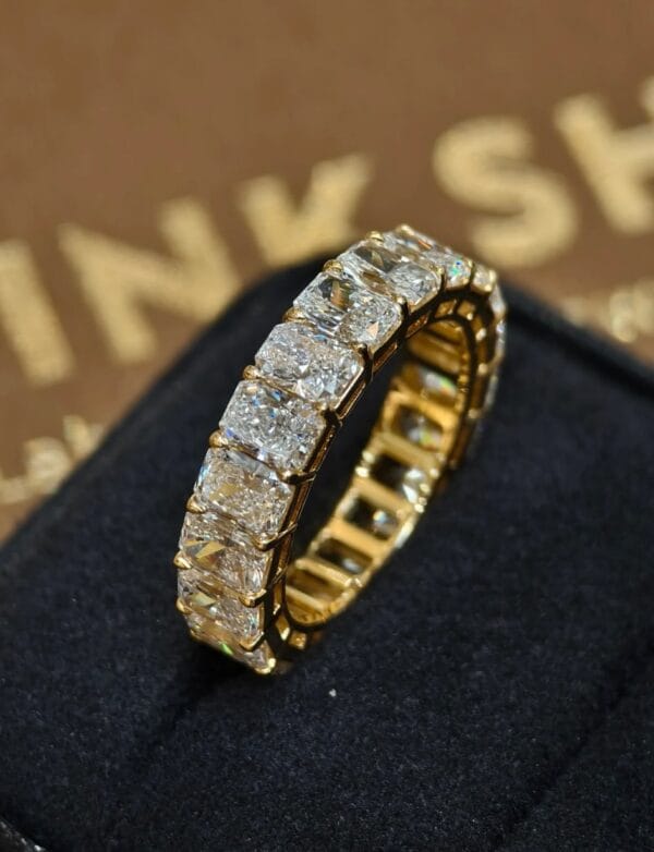 3.70Ct Radiant Cut White Full Eternity Band Ring | Elegant Wedding Gift Jewelry For Women