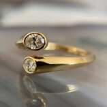1.20TCW White Oval Cut Bezel Set Anniversary Gift Ring for Wife | Elegant Bypass Shank Ring for Women