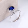 1.50Ct Blue Heart Cut Halo Engagement Ring | Romantic Proposal & Thank You Gift For Wife