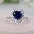 1.50Ct Blue Heart Cut Halo Engagement Ring | Romantic Proposal & Thank You Gift For Wife
