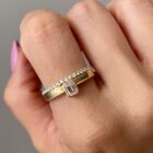 1.20CT White Emerald Cut Bezel Set Birthday Gift Ring for Mother | Elegant Women’s Ring