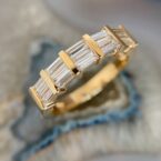 3.50TCW White Baguette Cut Bar Set Ring | Wedding And Thank You Gift Jewelry for Women