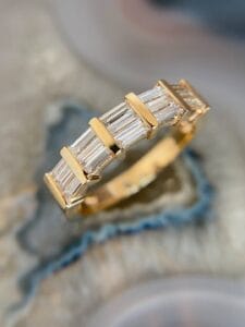 3.50TCW White Baguette Cut Bar Set Ring | Wedding And Thank You Gift Jewelry for Women