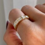 3.50TCW White Baguette Cut Bar Set Ring | Wedding And Thank You Gift Jewelry for Women