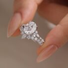 2.10Ct Oval Cut Solitaire Engagement Ring Set | Elegant White Bridal Jewelry Gift for Wife
