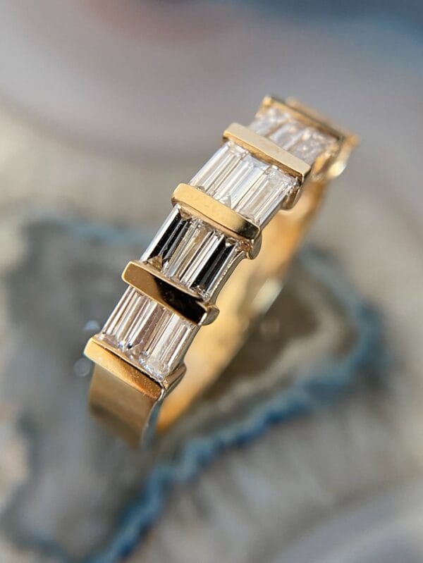 3.50TCW White Baguette Cut Bar Set Ring | Wedding And Thank You Gift Jewelry for Women