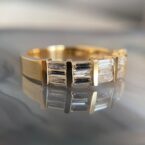 3.50TCW White Baguette Cut Bar Set Ring | Wedding And Thank You Gift Jewelry for Women