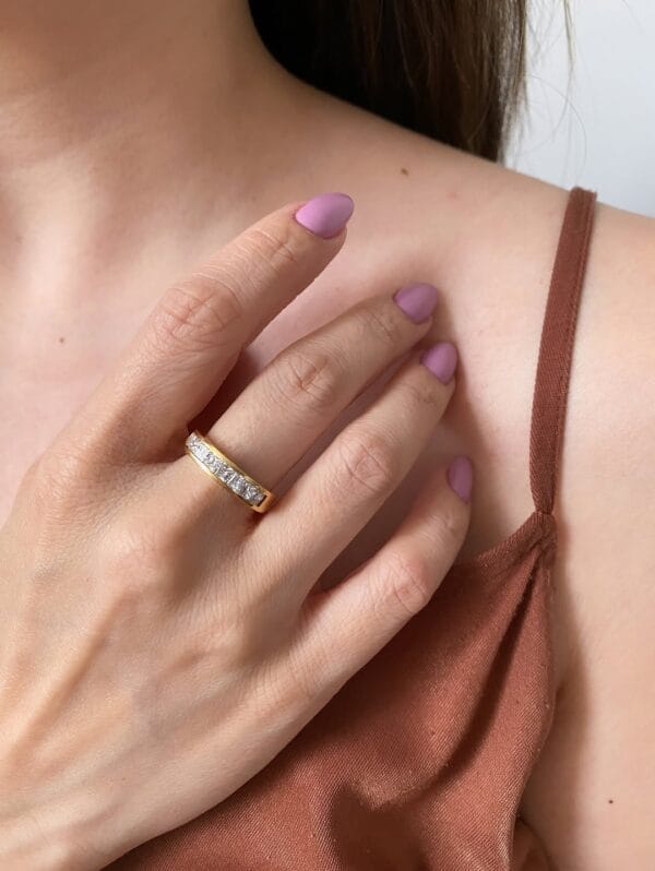 521952252_18049758428540259_6761122529017585206_n 2.40Ct Princess Cut White Channel Set Eternity Band | Elegant Anniversary & Stacking Ring For Her