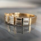 3.50TCW White Baguette Cut Bar Set Ring | Wedding And Thank You Gift Jewelry for Women