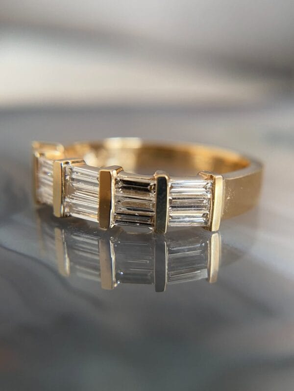 3.50TCW White Baguette Cut Bar Set Ring | Wedding And Thank You Gift Jewelry for Women