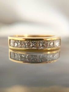 2.40Ct Princess Cut White Channel Set Eternity Band | Elegant Anniversary & Stacking Ring For Her