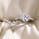 2.10Ct Oval Cut Solitaire Engagement Ring Set | Elegant White Bridal Jewelry Gift for Wife