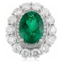 4.30Ct Green Oval Cut Halo Engagement Wedding Ring For Bride | Luxury Anniversary & Party Jewelry For Women