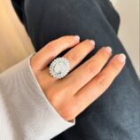 3Ct White Oval Cut Bezel Wedding Ring | Celebrity Style Bridal Jewelry for Women
