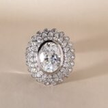 3Ct White Oval Cut Bezel Wedding Ring | Celebrity Style Bridal Jewelry for Women