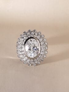 3Ct White Oval Cut Bezel Wedding Ring | Celebrity Style Bridal Jewelry for Women