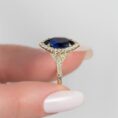 1.80CT Blue Marquise Cut Halo Anniversary Ring for Wife | Timeless Elegant Jewelry for Her