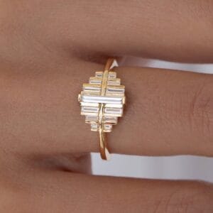 2.50TCW White Baguette Cut Bar Set Wedding Gift Ring for Bride | Elegant Statement Jewelry for Women