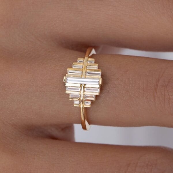 2.50TCW White Baguette Cut Bar Set Wedding Gift Ring for Bride | Elegant Statement Jewelry for Women