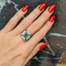 1.70Ct Green Emerald Cut Bezel Set Bridesmaid Wedding Ring | Elegant Special Occasion Jewelry for Women