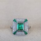 1.70Ct Green Emerald Cut Bezel Set Bridesmaid Wedding Ring | Elegant Special Occasion Jewelry for Women