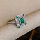 1.70Ct Green Emerald Cut Bezel Set Bridesmaid Wedding Ring | Elegant Special Occasion Jewelry for Women