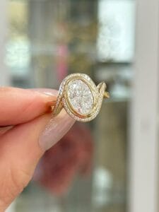 Elegant 1.80Ct White Oval Cut Bezel Ring | Glamorous Birthday Gift for Mother & Women’s Jewelry