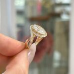 Elegant 1.80Ct White Oval Cut Bezel Ring | Glamorous Birthday Gift for Mother & Women’s Jewelry