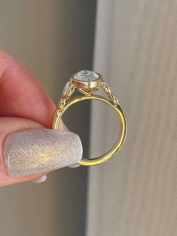 2Ct White Marquise Cut Bezel Engagement Ring | Elegant Proposal & Thank You Gift for Wife