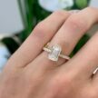 Elegant 1.40Ct White Emerald Cut Half Bezel Promise Ring | Timeless Wedding Jewelry for Women