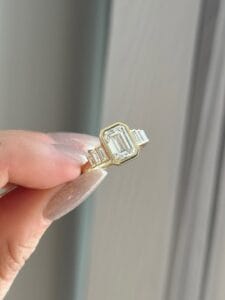 Elegant 1.50Ct White Emerald Cut Bezel Set Promise Ring | Timeless Gift Ring for Women