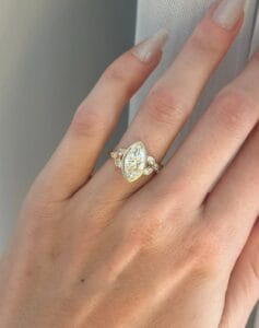 2Ct White Marquise Cut Bezel Engagement Ring | Elegant Proposal & Thank You Gift for Wife